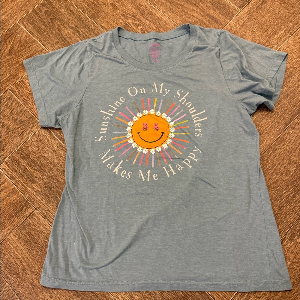 NATURAL LIFE T-Shirt - Gray with Sunshine Graphic